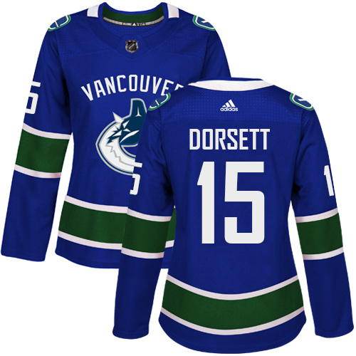 Adidas Vancouve Canucks #15 Derek Dorsett Blue Home Authentic Women Stitched NHL Jersey